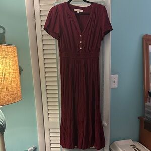 Loft Burgundy dress size medium